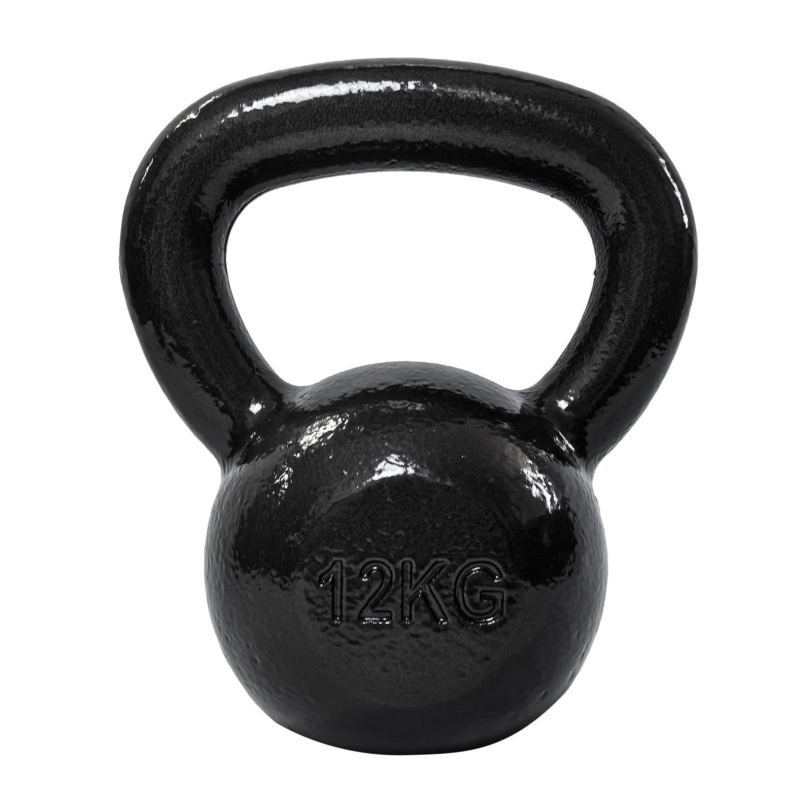 Amazon Basics Kettlebell - Pesa de Entrenamiento de Hierro Fundido con Agarre Ancho Texturizado - Acabado Pintado - Negro