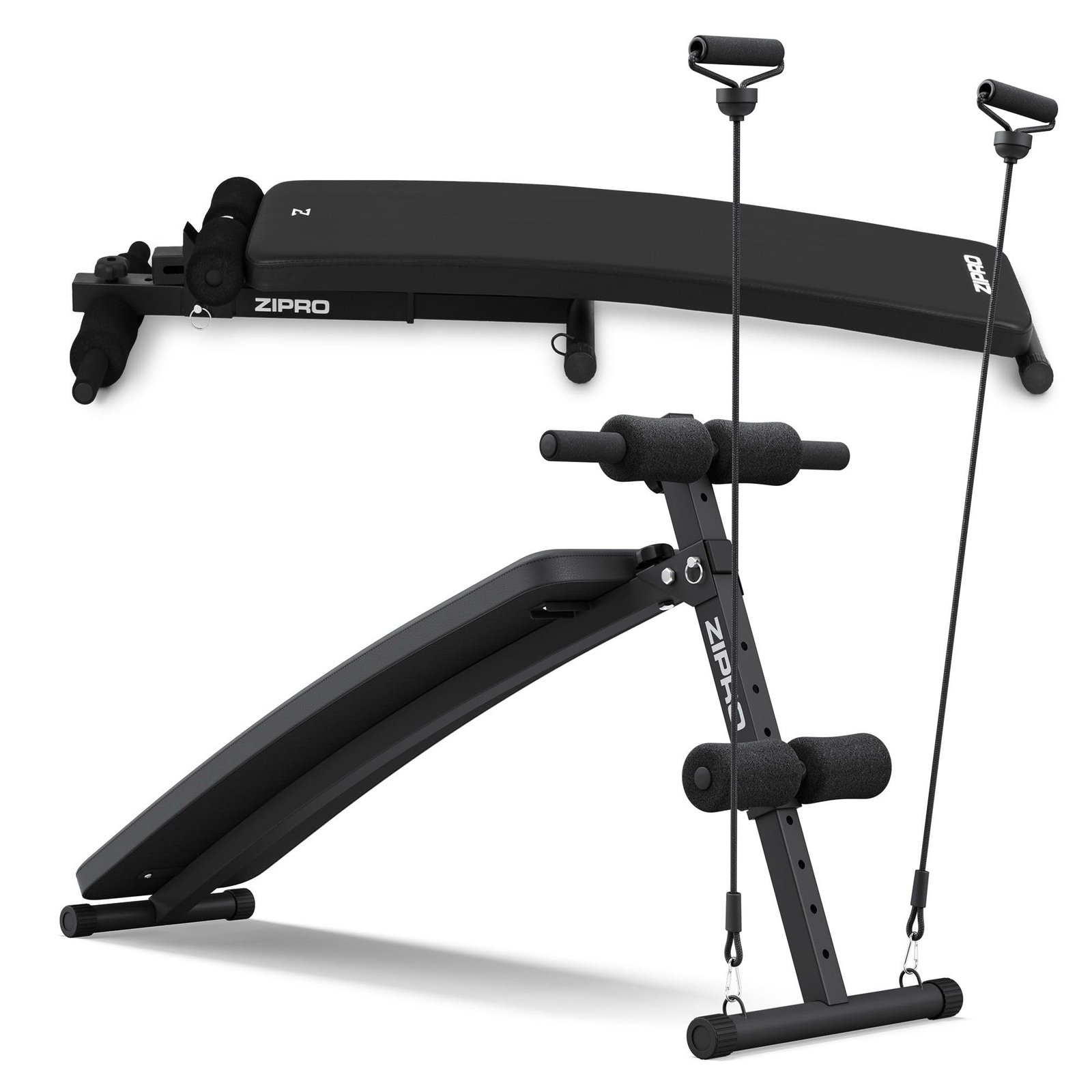 Zipro banco de entrenamiento plegable, banco de press de banca, banco de fitness, banco multifuncional para abdominales, equipo de fitness, banco plano, banco de pesas, estación de fuerza