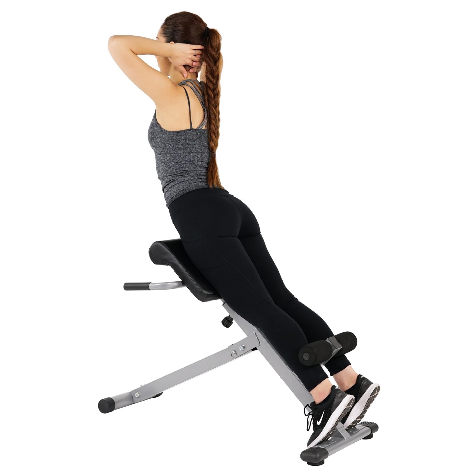 Sunny Health & Fitness Plegable Roman Chair, Back Hyperextension Bench
