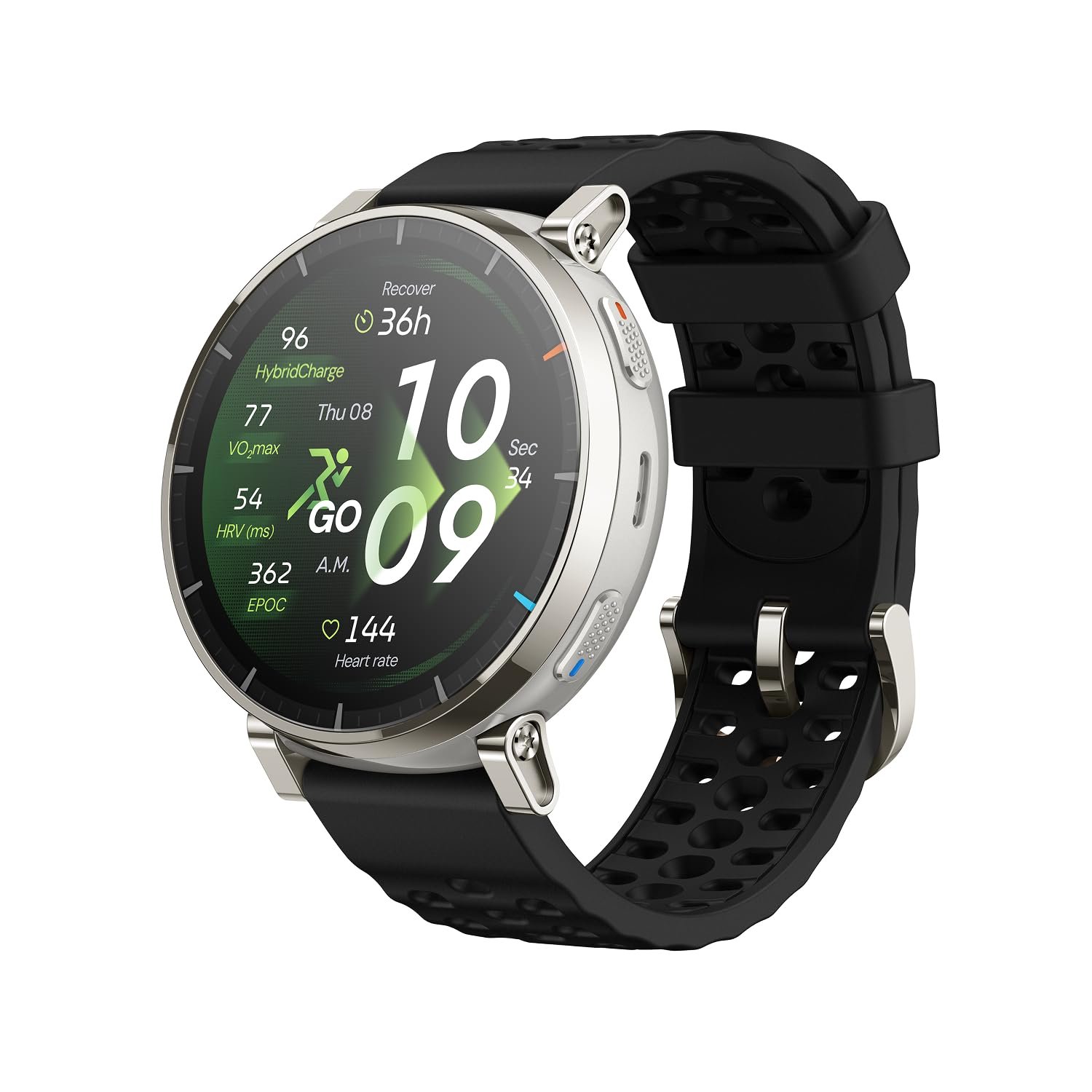 Amazfit Active 3 Premium Reloj Inteligente GPS Running, Pantalla AMOLED 1,32" Zafiro, Batería de 12 Días, 4GB, NFC, Mapas Offline, 170+ Modos de Entrenamiento, 5 ATM, Smartwatch para Android iPhone